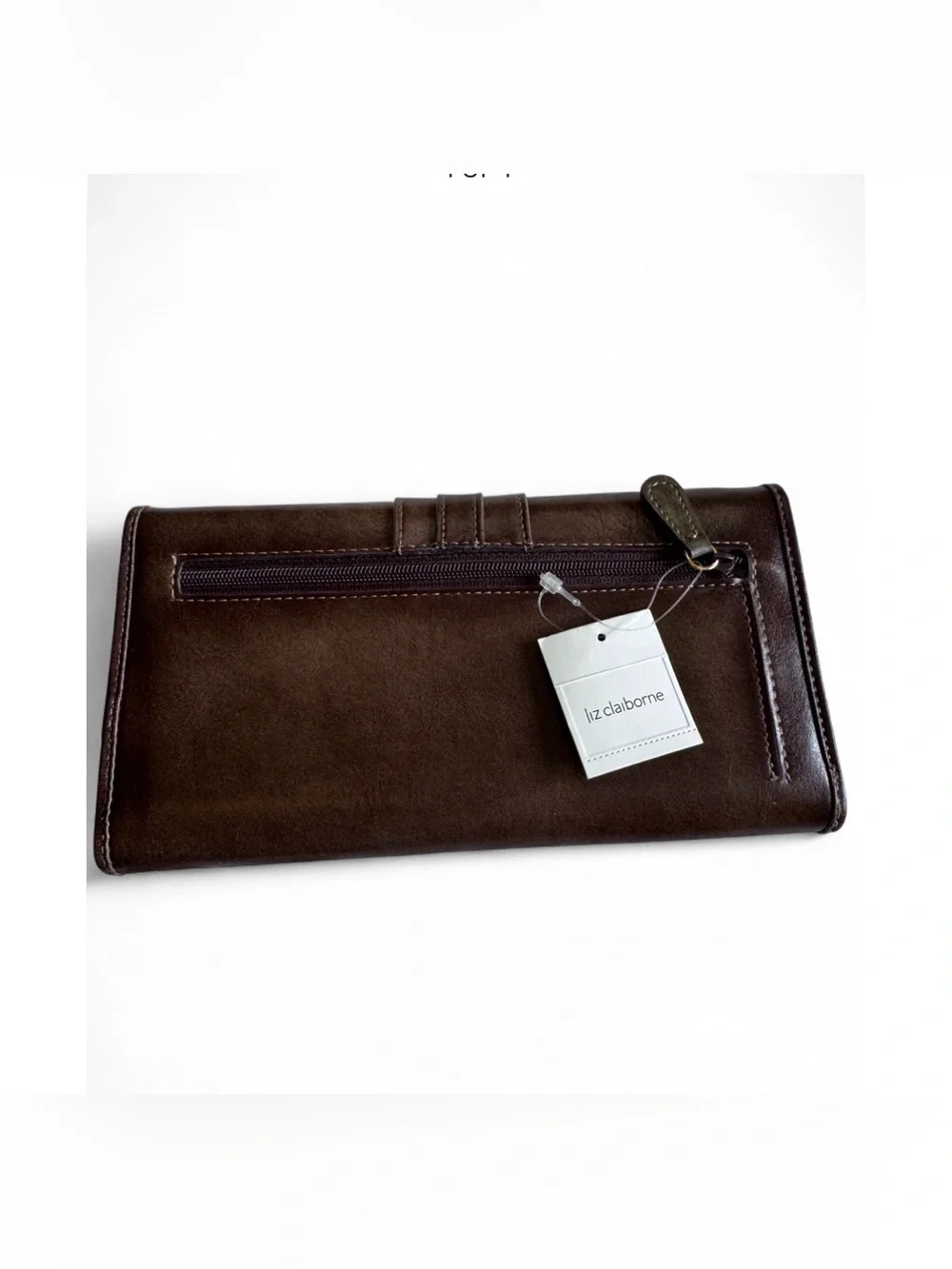 Liz Claiborne Dark Brown Leather Clutch Wallet
